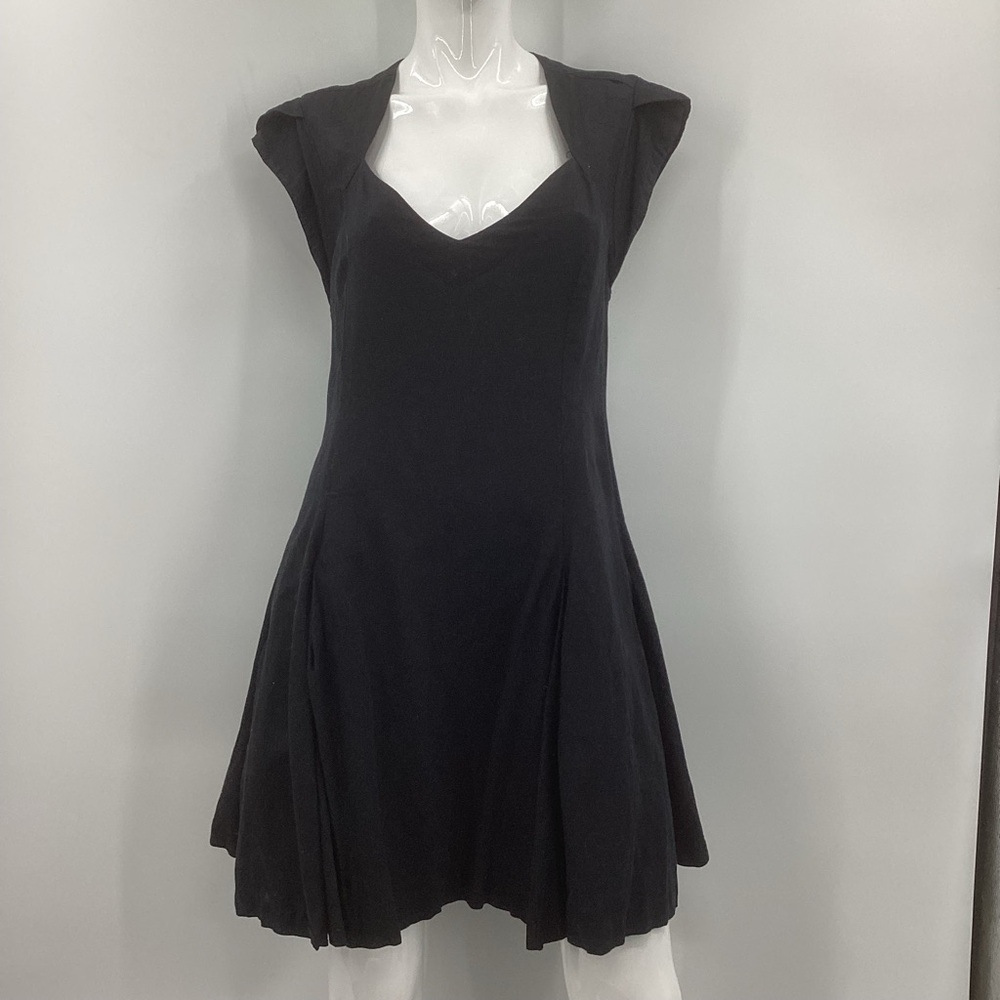 ** Free People Black Open Back Mini Dress *** L